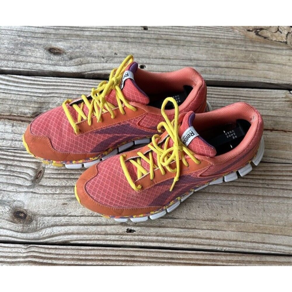 Reebok Smoothflex Running Shoes Women’s 8.5 Sneaker Yellow Pink Orange